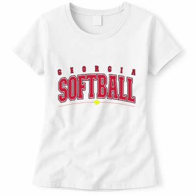 Georgia Softball Vintage Retro Design Womens T-Shirt