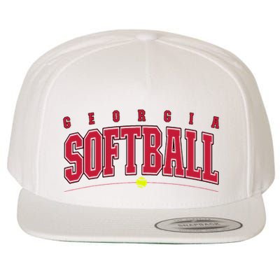 Georgia Softball Vintage Retro Design Wool Snapback Cap
