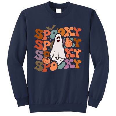 Groovy Spooky Vibes Vintage Floral Ghost Hippie Halloween Gift Sweatshirt