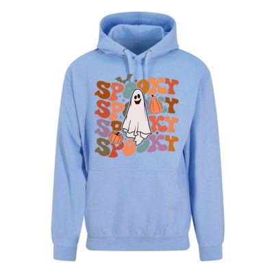 Groovy Spooky Vibes Vintage Floral Ghost Hippie Halloween Gift Unisex Surf Hoodie