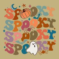 Groovy Spooky Vibes Vintage Floral Ghost Hippie Halloween Button