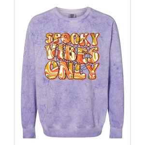 Groovy Spooky Vibes Only Retro Halloween Costume Gift Colorblast Crewneck Sweatshirt