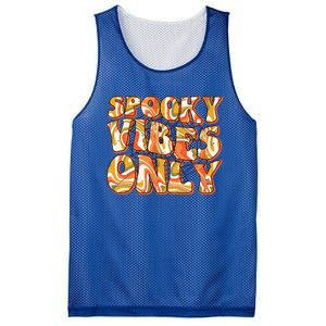 Groovy Spooky Vibes Only Retro Halloween Costume Gift Mesh Reversible Basketball Jersey Tank