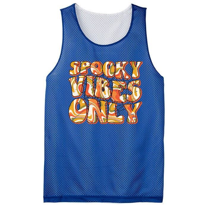 Groovy Spooky Vibes Only Retro Halloween Costume Gift Mesh Reversible Basketball Jersey Tank