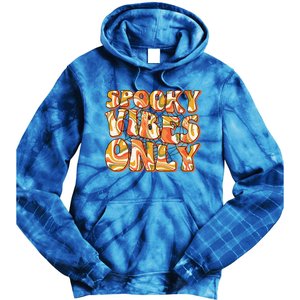 Groovy Spooky Vibes Only Retro Halloween Costume Gift Tie Dye Hoodie