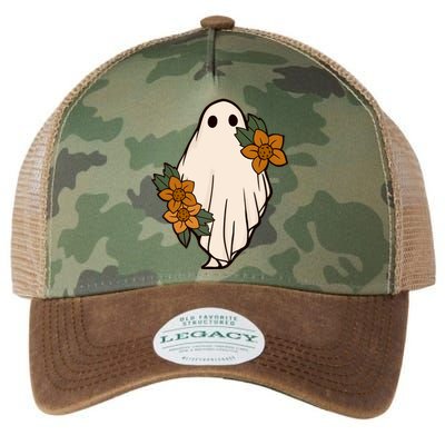 Ghost Sunflower Vintage Halloween Legacy Tie Dye Trucker Hat