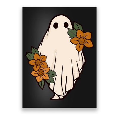 Ghost Sunflower Vintage Halloween Poster