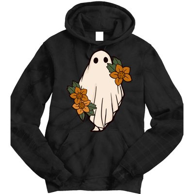 Ghost Sunflower Vintage Halloween Tie Dye Hoodie