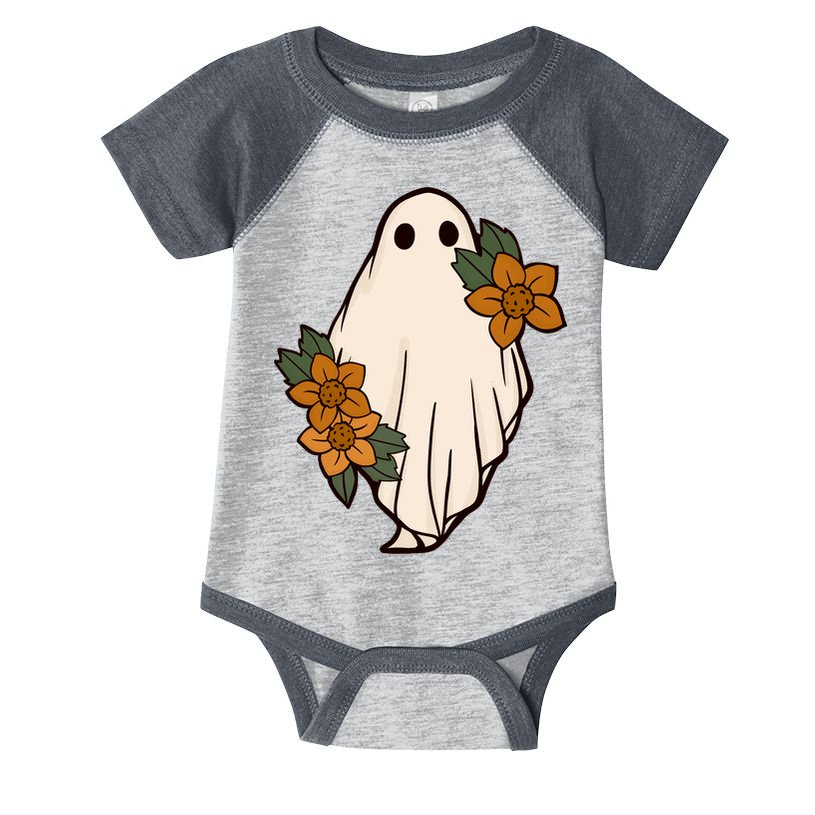 Ghost Sunflower Vintage Halloween Infant Baby Jersey Bodysuit