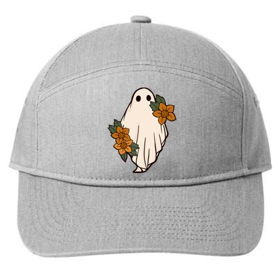 Ghost Sunflower Vintage Halloween 7-Panel Snapback Hat