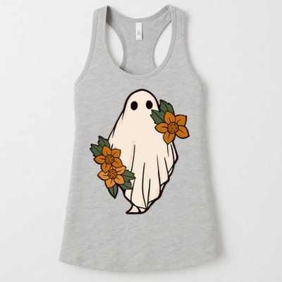 Ghost Sunflower Vintage Halloween Womens Tank Top