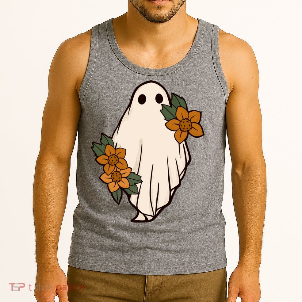 Ghost Sunflower Vintage Halloween Tank Top
