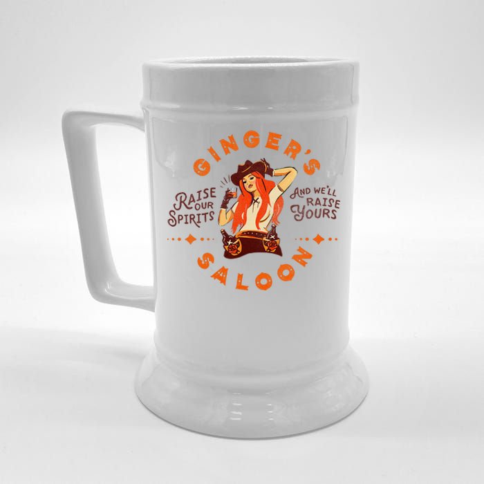 Gingers Saloon Vintage Whiskey Redhead Dive Bar Artist Gift Beer Stein