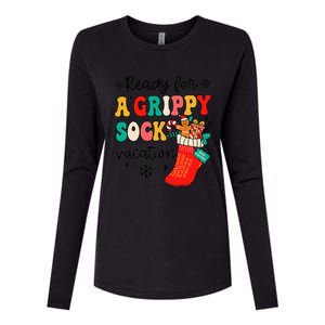 Grippy Sock Vacation Christmas Psych Therapy Mental Health Womens Cotton Relaxed Long Sleeve T-Shirt