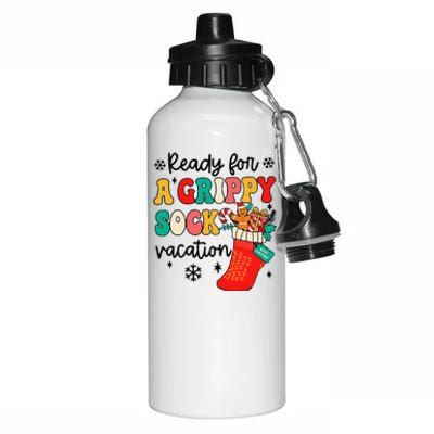 Grippy Sock Vacation Christmas Psych Therapy Mental Health Aluminum Water Bottle