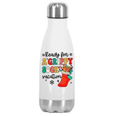 Grippy Sock Vacation Christmas Psych Therapy Mental Health Stainless Steel Insulated Water Bottle