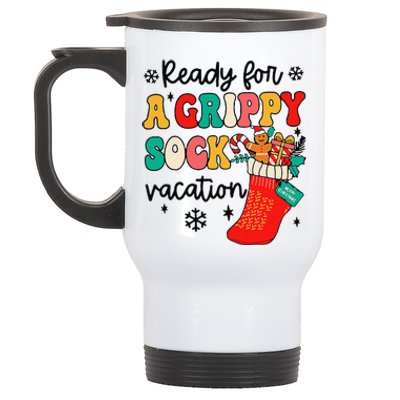 Grippy Sock Vacation Christmas Psych Therapy Mental Health Stainless Steel Travel Mug