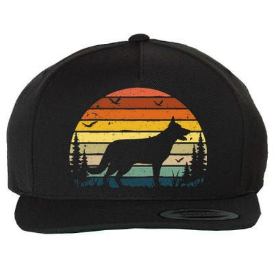 German Shepherd Vintage Retro Mom Dad Dog Pet Lover Gift Wool Snapback Cap