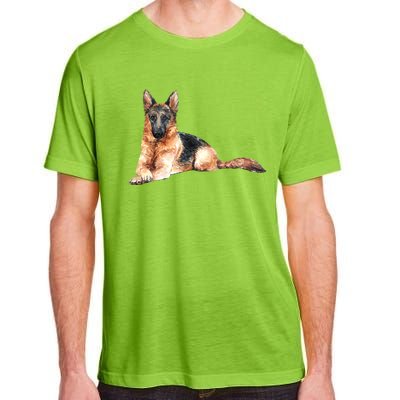 Ger Shepherd Watercolor For Dog Owners Gift Adult ChromaSoft Performance T-Shirt