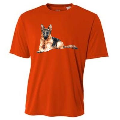 Ger Shepherd Watercolor For Dog Owners Gift Cooling Performance Crew T-Shirt