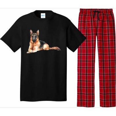 Ger Shepherd Watercolor For Dog Owners Gift Pajama Set