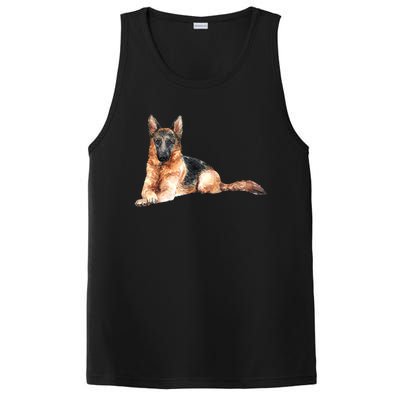 Ger Shepherd Watercolor For Dog Owners Gift PosiCharge Competitor Tank