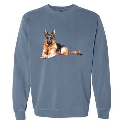 Ger Shepherd Watercolor For Dog Owners Gift Garment-Dyed Sweatshirt