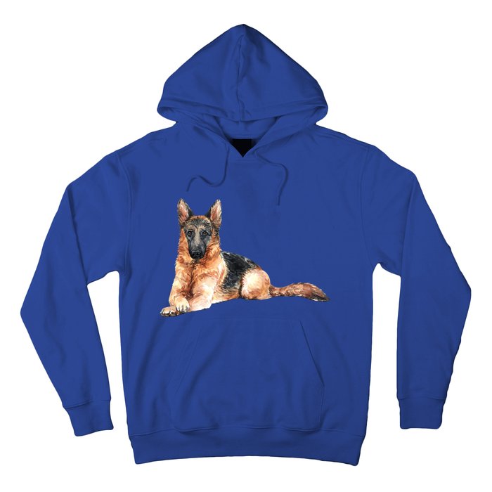 Ger Shepherd Watercolor For Dog Owners Gift Hoodie