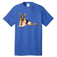 Ger Shepherd Watercolor For Dog Owners Gift Tall T-Shirt