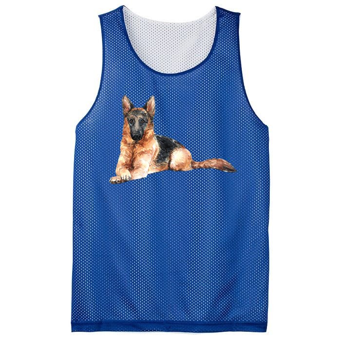 Ger Shepherd Watercolor For Dog Owners Gift Mesh Reversible Basketball Jersey Tank