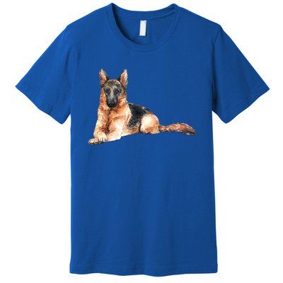 Ger Shepherd Watercolor For Dog Owners Gift Premium T-Shirt