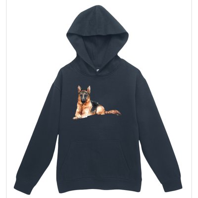 Ger Shepherd Watercolor For Dog Owners Gift Urban Pullover Hoodie