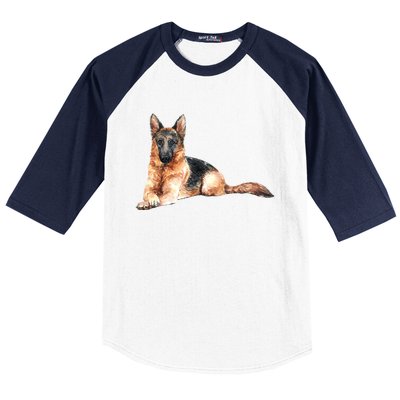 Ger Shepherd Watercolor For Dog Owners Gift Baseball Sleeve Shirt