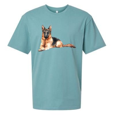 Ger Shepherd Watercolor For Dog Owners Gift Sueded Cloud Jersey T-Shirt