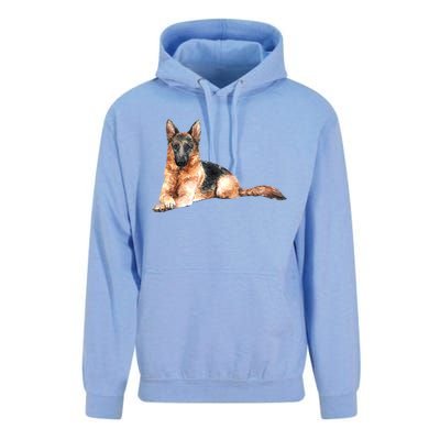 Ger Shepherd Watercolor For Dog Owners Gift Unisex Surf Hoodie