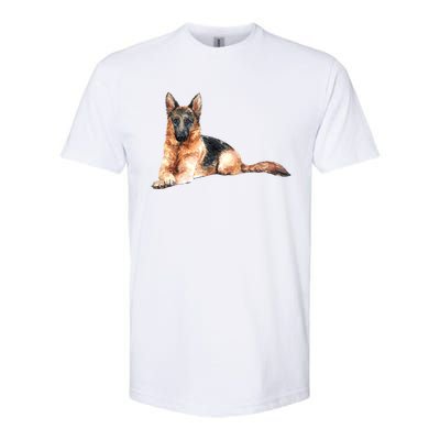 Ger Shepherd Watercolor For Dog Owners Gift Softstyle CVC T-Shirt