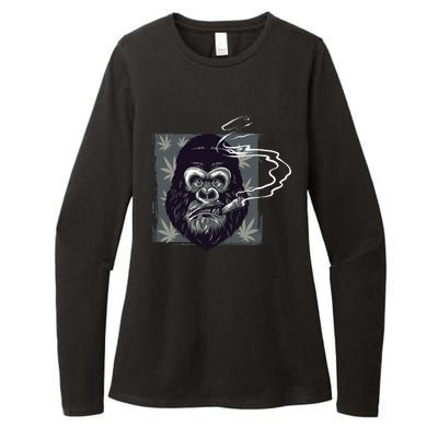 Gorilla Smoke Weed Womens CVC Long Sleeve Shirt