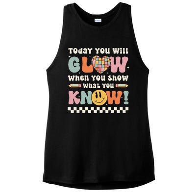 Groovy Show What You Know Testing Day For Teacher Ladies PosiCharge Tri-Blend Wicking Tank