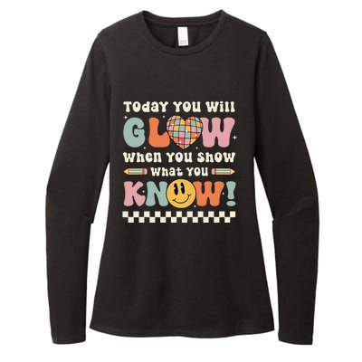 Groovy Show What You Know Testing Day For Teacher Womens CVC Long Sleeve Shirt