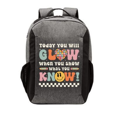 Groovy Show What You Know Testing Day For Teacher Vector Backpack