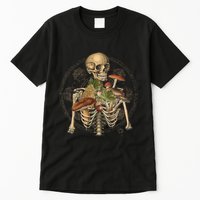 Goblincore Skeleton With Mushrooms Foraging Mycologist Fungi Tall T-Shirt