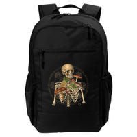 Goblincore Skeleton With Mushrooms Foraging Mycologist Fungi Backpack