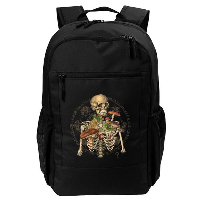 Goblincore Skeleton With Mushrooms Foraging Mycologist Fungi Backpack