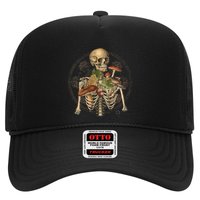 Goblincore Skeleton With Mushrooms Foraging Mycologist Fungi Trucker Hat
