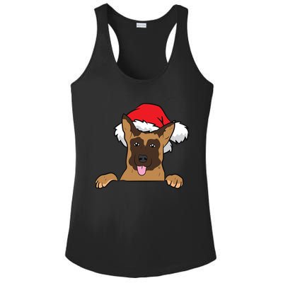 Ger Shepherd With Santa Hat Ger Shepherd Dog Christmas Cute Gift Ladies PosiCharge Competitor Racerback Tank