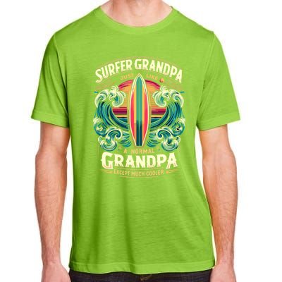 Grandpa Surfer Wave Surfboard Surfing Surf Surfers Meaningful Gift Adult ChromaSoft Performance T-Shirt