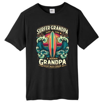 Grandpa Surfer Wave Surfboard Surfing Surf Surfers Meaningful Gift Tall Fusion ChromaSoft Performance T-Shirt