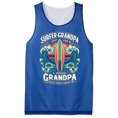 Grandpa Surfer Wave Surfboard Surfing Surf Surfers Meaningful Gift Mesh Reversible Basketball Jersey Tank