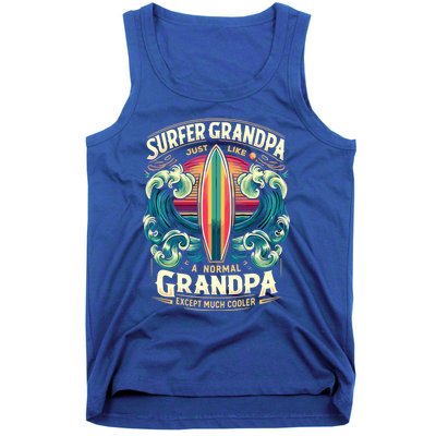 Grandpa Surfer Wave Surfboard Surfing Surf Surfers Meaningful Gift Tank Top