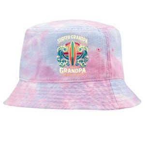 Grandpa Surfer Wave Surfboard Surfing Surf Surfers Meaningful Gift Tie-Dyed Bucket Hat